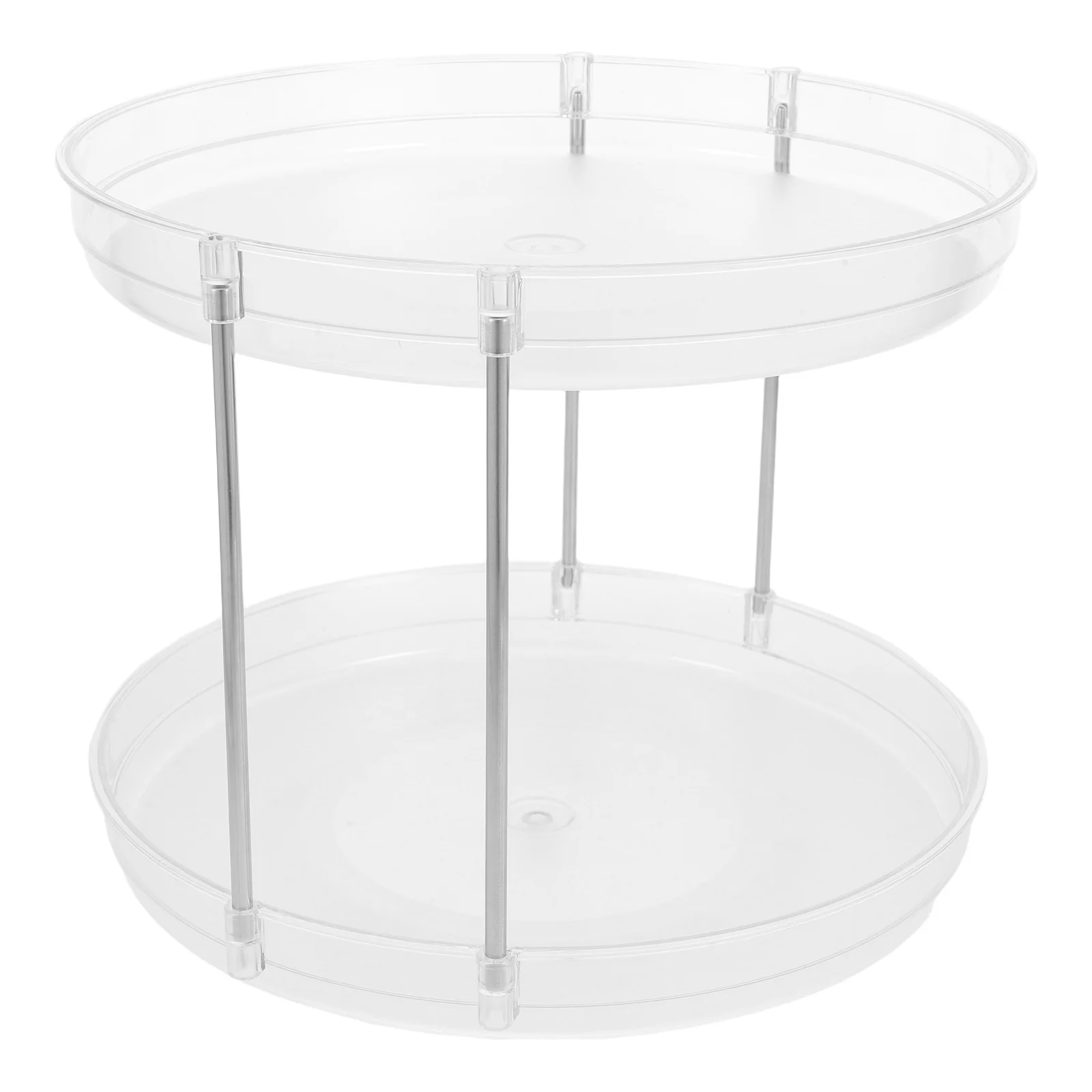 

2 Tier Spice Organizer 360 Degree Turntable Storage Rack For Kitchen Bathroom Cabinet Condiments Cosmetics Medicine Double Layer