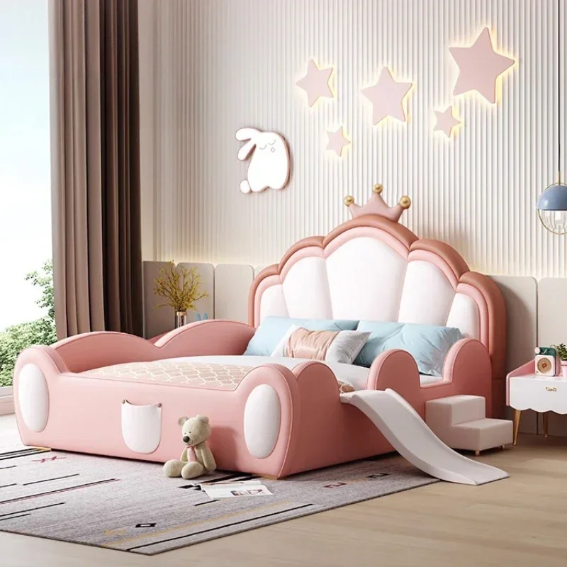 

Princess Pretty Girls Double Bed Frame Luxury Modern Solid Wood Kids Bed Loft Villa Camas De Dormitorio Bedroom Set Furniture