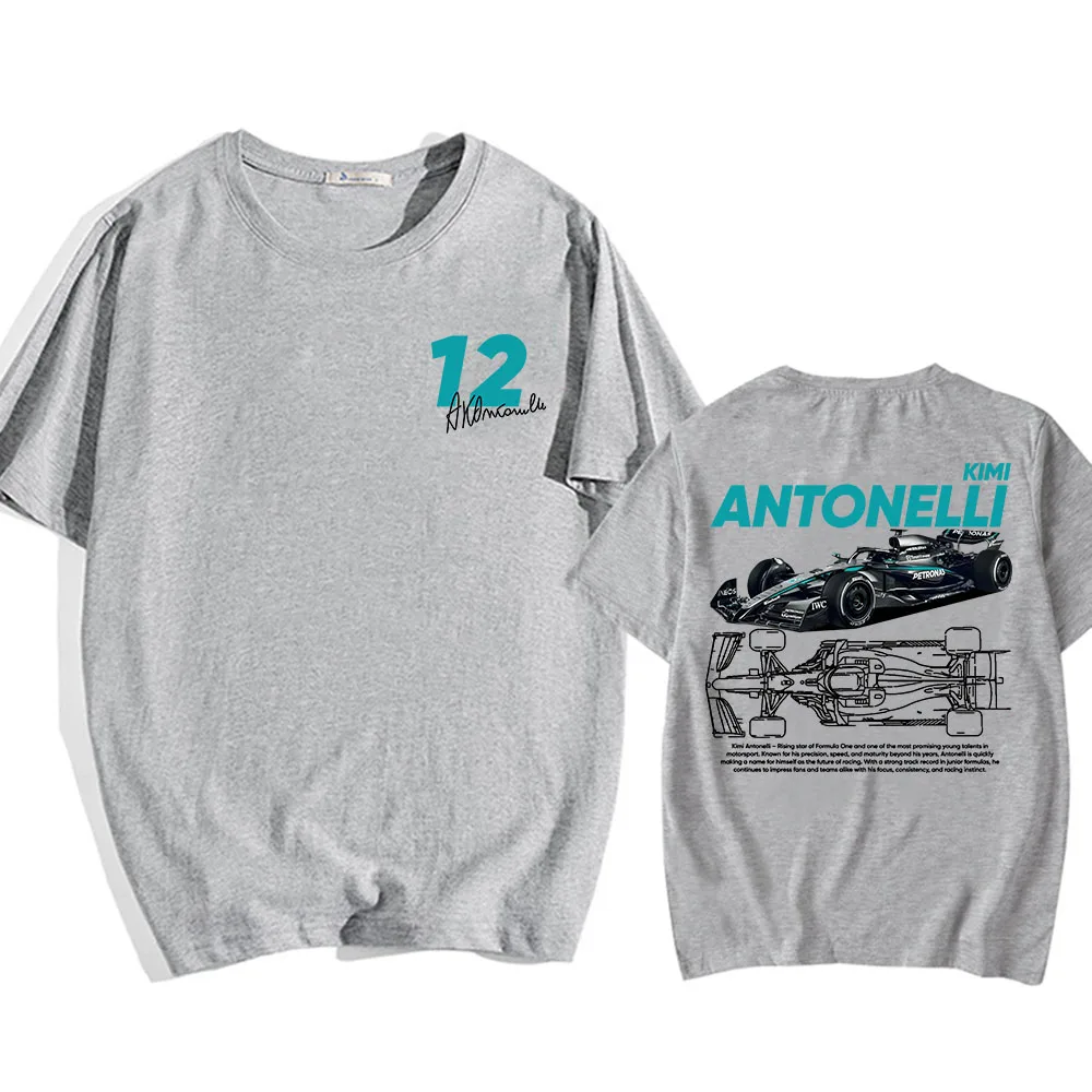 Racing Driver Kimi No.12 Antonelli Tshirts Unisex Streetwear Cotton O-neck Men/Women T-shirt Fashion Design Graphic Merch Teese - view 5