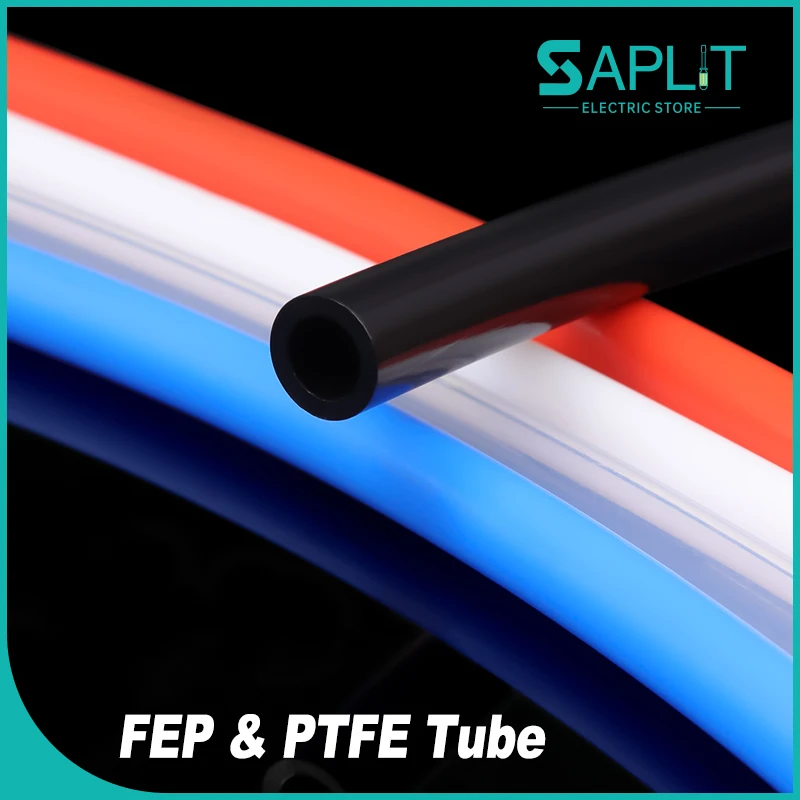 

PTFE Tube 0.5/0.8/1/1.5/2/2.5/3/4/5/6/7/8/10mm Diameter FEP Insulated Hose Extruder J-head Rigid Pipe For 3D Printer Parts 1/5M