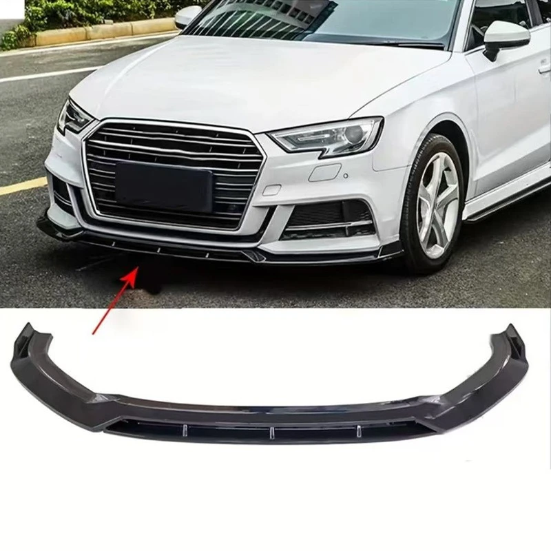 

For Audi A3 17-20 S3 Style Front Bumper Lip Spoiler Splitter Body Kit Anti-Collision Exterior Refit Auto Upgrade Car Accessory