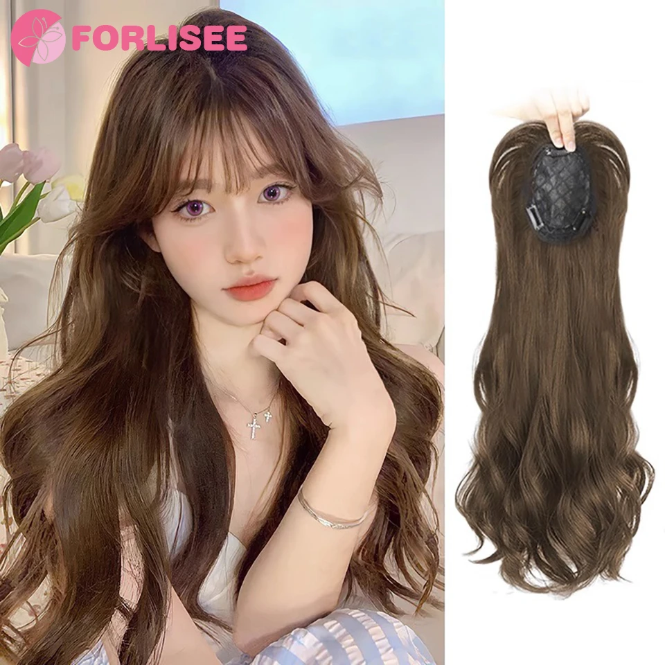 FORLISEE Synthetic 3D Bangs Wig Natural Forehead Invisible Whitening Hair Large Wave Hair Patch