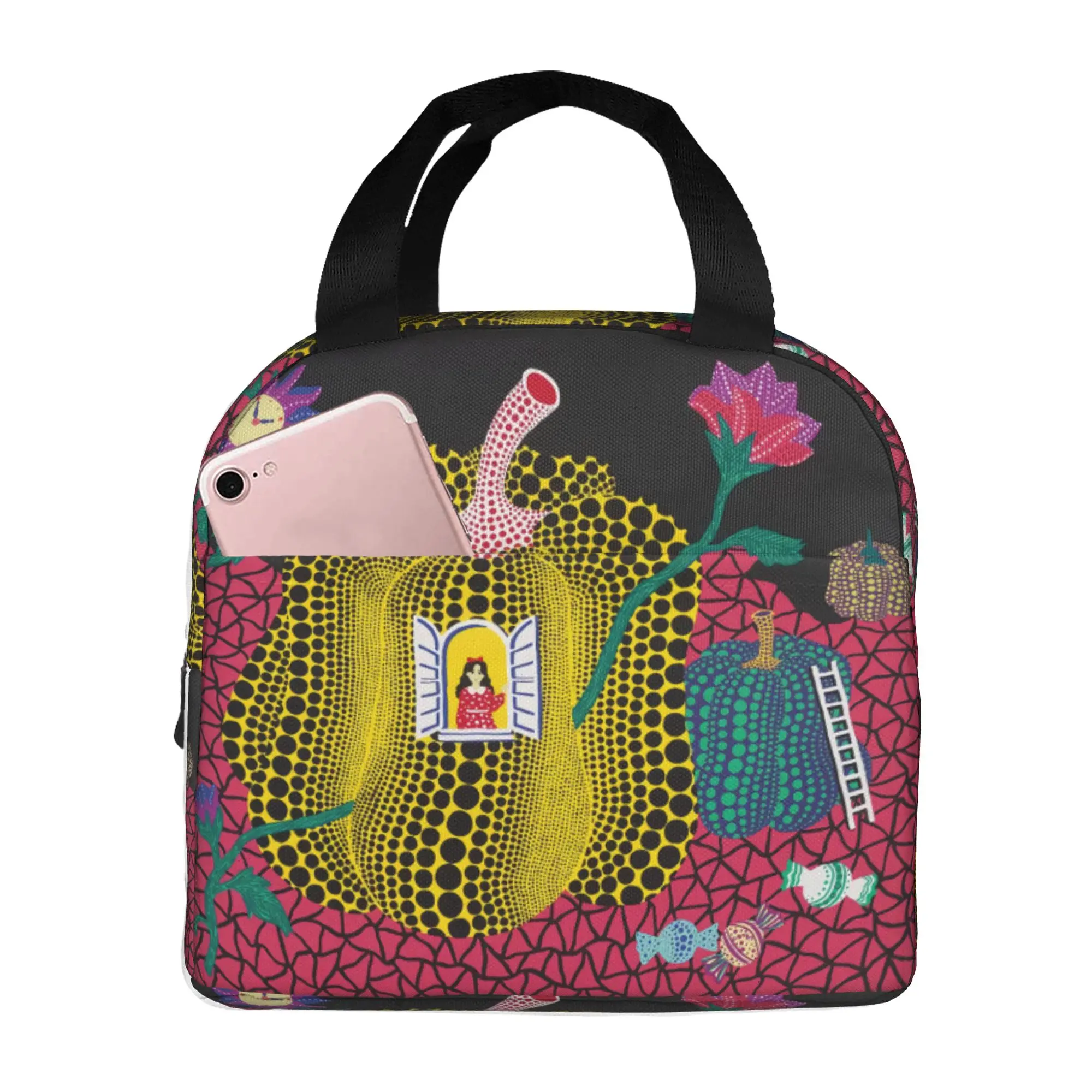 Yayoi Kusama Abstract Painting Lunch Bag Men Women  Cooler Thermal Insulated Lunch Box for Adult Office