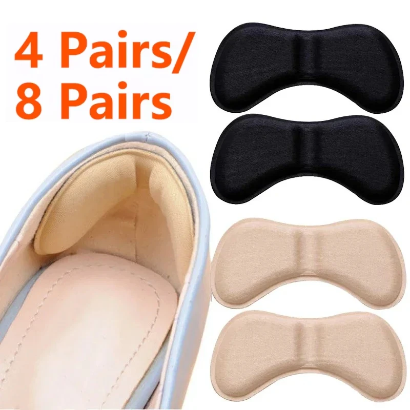 

4/8Pairs Heel Insoles Pads Patch Pain Relief Anti-wear Cushion Feet Care Heel Protector Adhesive Back Sticker Insole Women Shoes