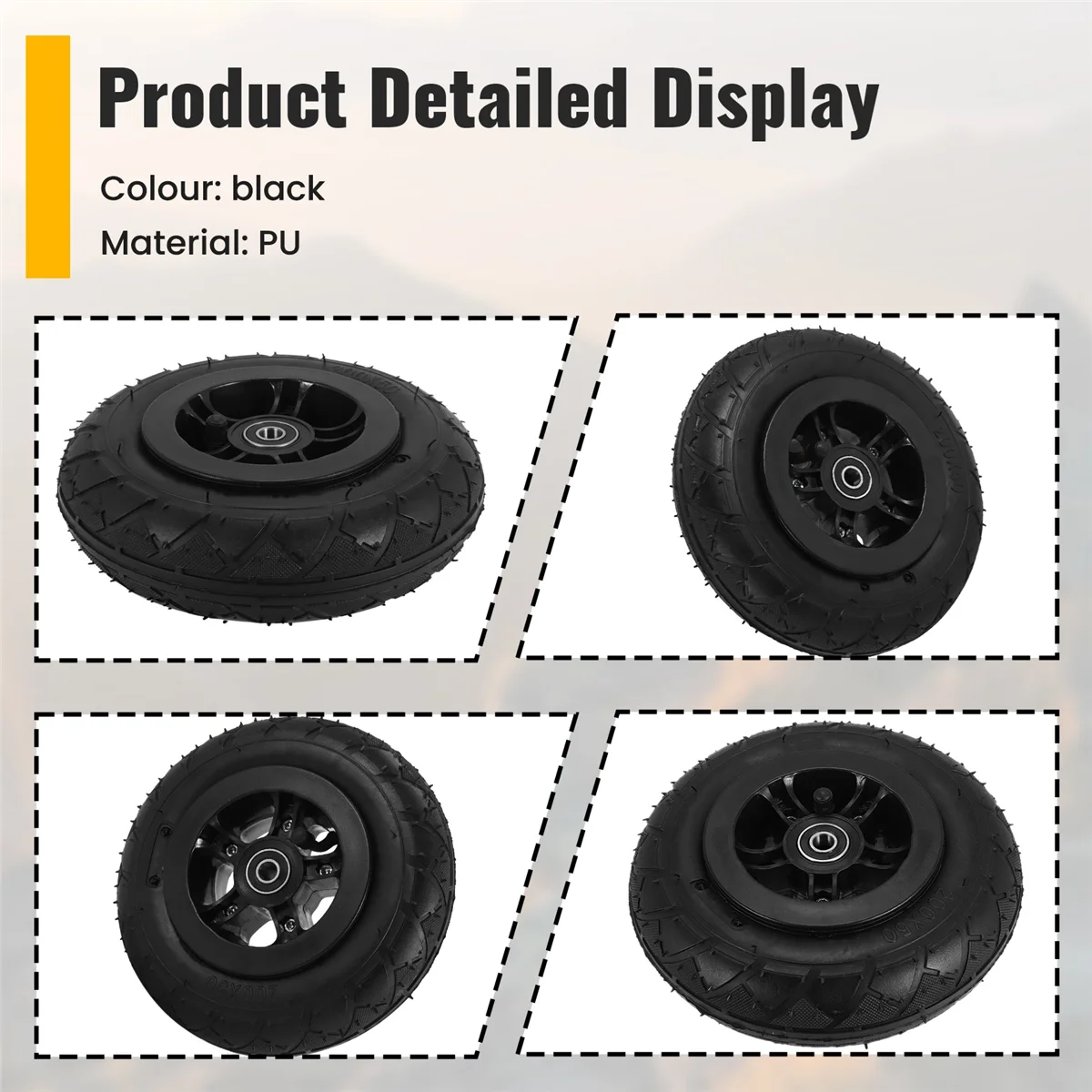 

Lo-ok 8 Inch Off Road Wheel Pneumatic Rubber Mountain Wheels Kit for DIY Skateboard /Scooter/ROTATING