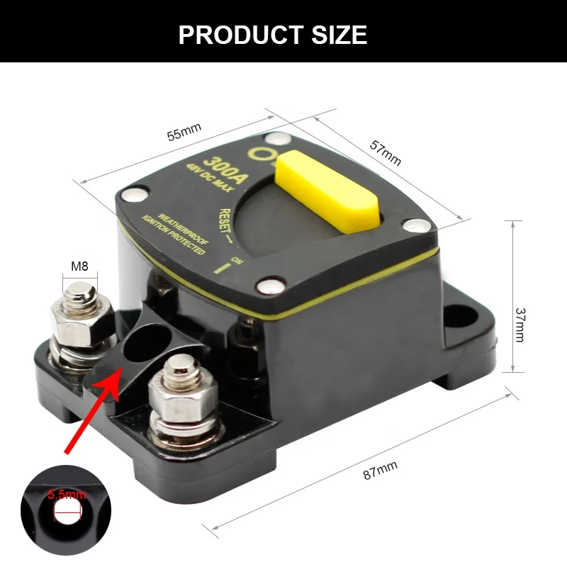 50A 60A 100A 150A 200A 300A DC Surface Mount Circuit Breaker