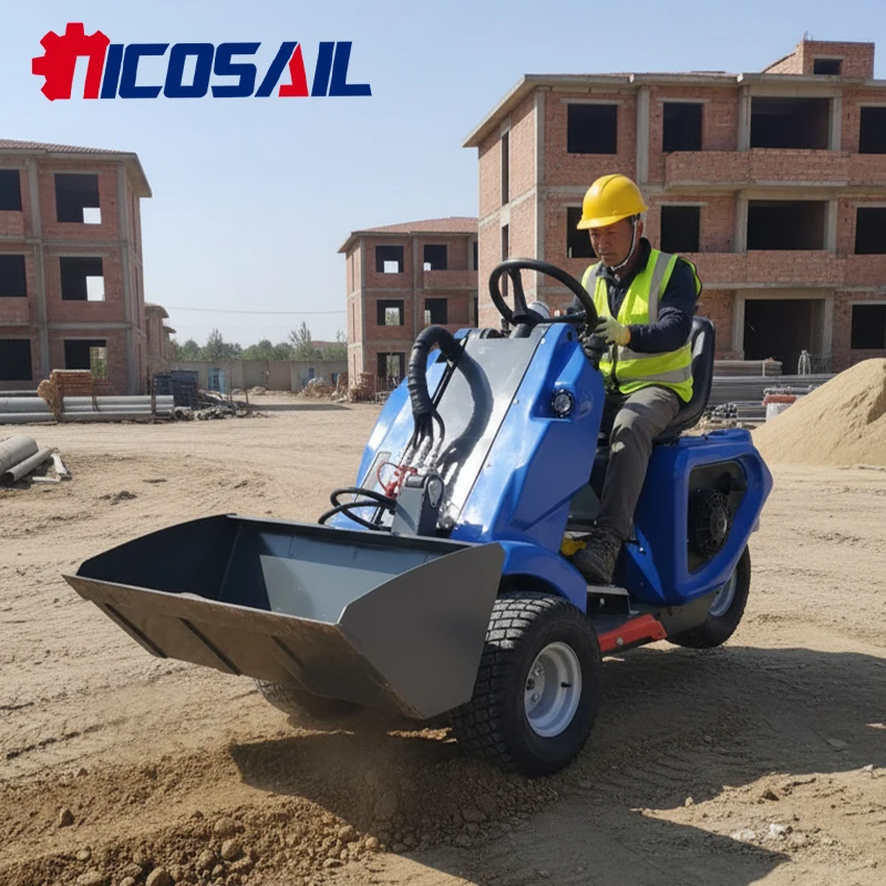 Narrow Space 3 Wheel Skid Steer Loader Deposit CE Euro 5 Compact Machinery For Construction Site with Deposit