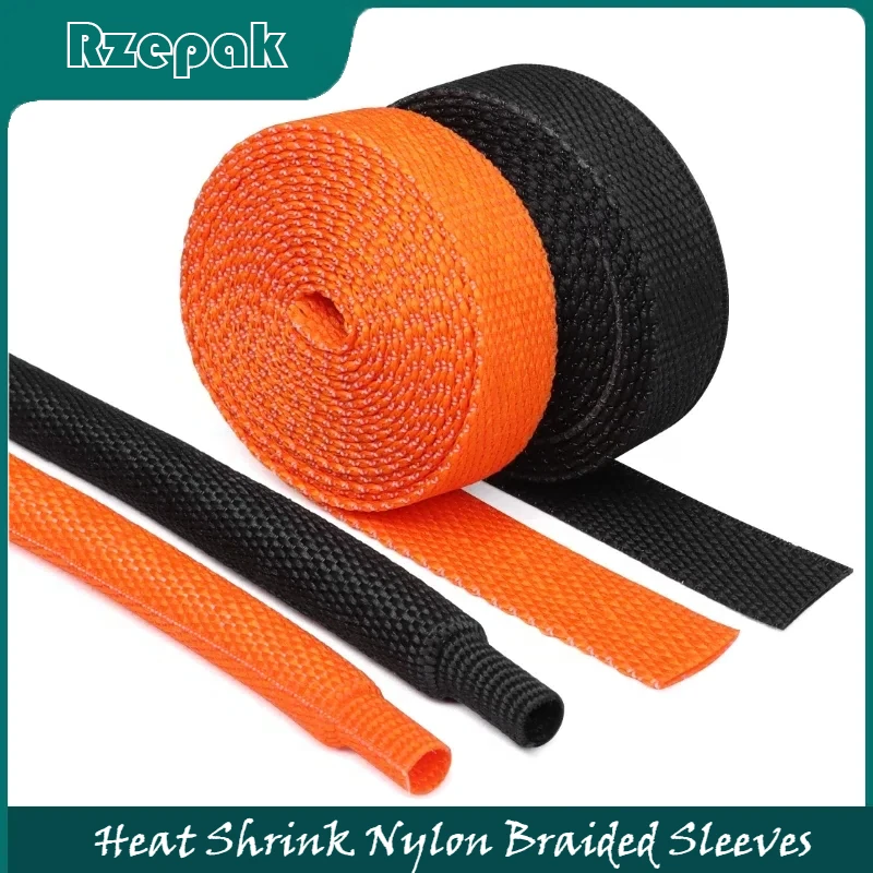 

1~10m Heat Shrink Braided Cable Sleeve 6/8/10/12mm Insulation Flam Retardant PET Auto Line Organizer Wire Wrap Sheath Protection