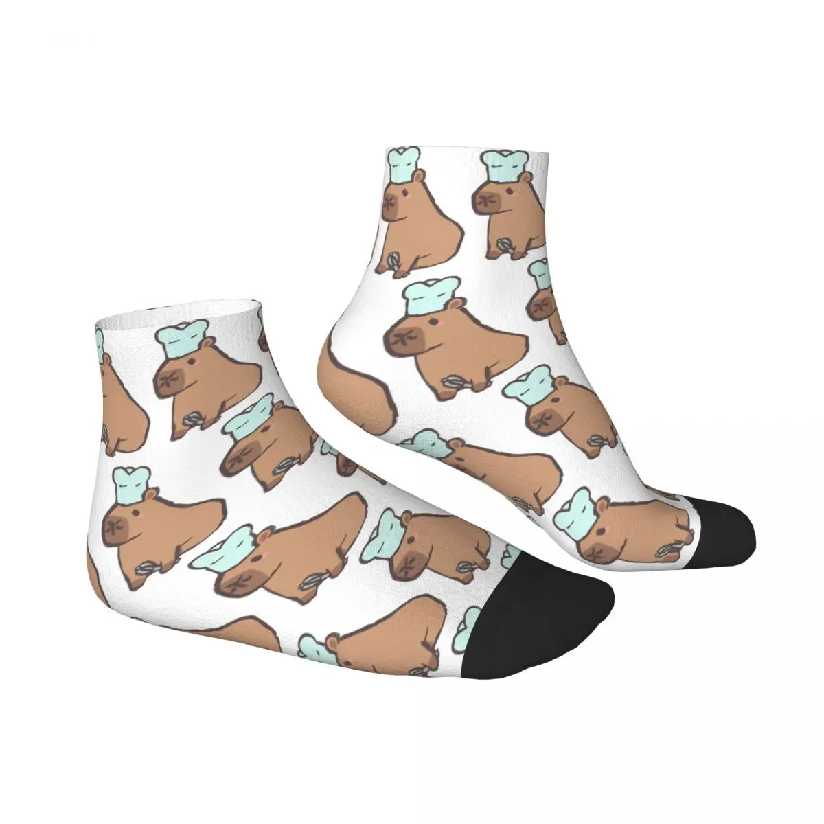 Calcetines de Chef Capybara, medias absorbentes del sudor Harajuku, calcetines para todas las estaciones, accesorios para regalo de cumpleaños para hombre y mujer