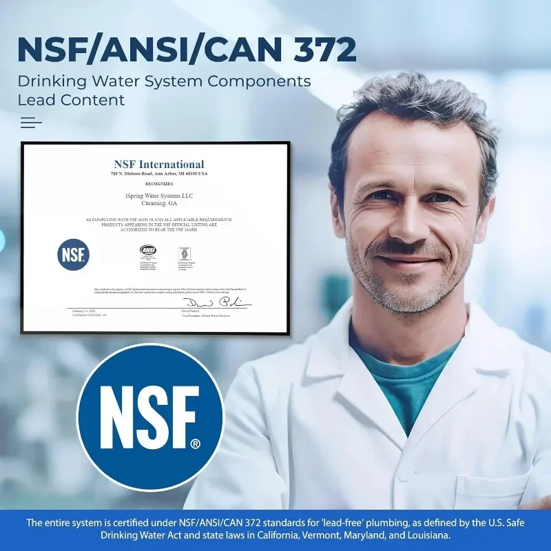 ضمان أصالة التخييم.WSP50ARJ-BP، معتمد من NSF، فلتر مياه الرواسب الدوارة مع تجاوز، غطاء شفاف مطور، #2