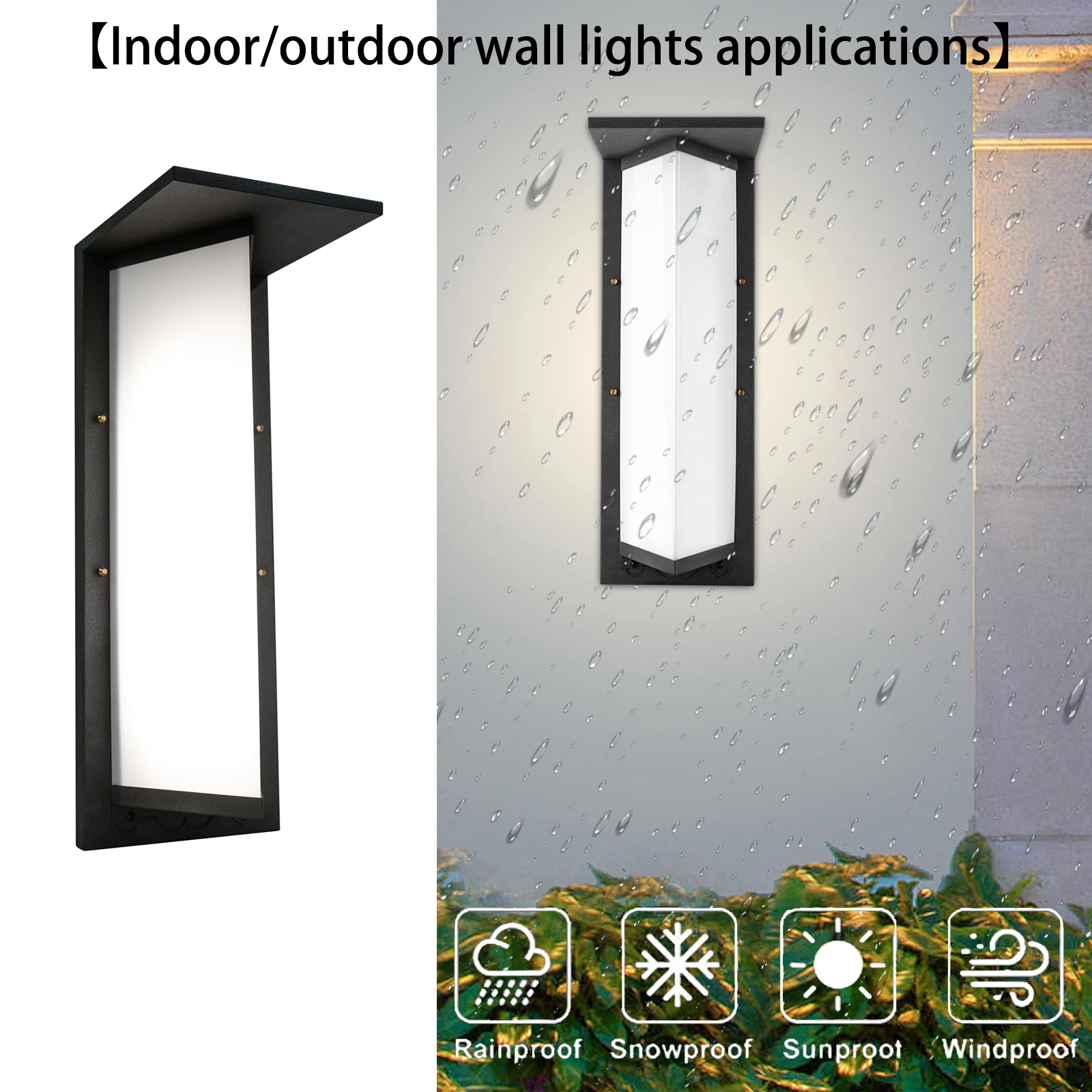 IP55 Waterproof LED Outdoor Wall Lamp 24V–220V Long Linear Aluminum Luminaire with A Sunshade for Garden Garage Porch Lighting