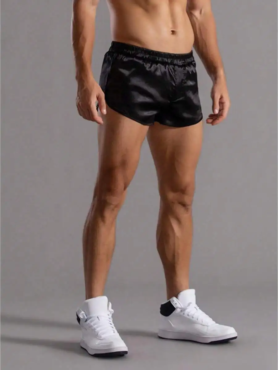 

Men Elastic Waist Solid Soft Lounge Shorts Sleepwear Pajama Underwear