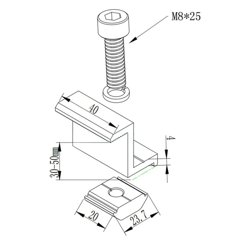 8 Pieces Solar Panel Bracket Are Adjustable, Solar Mounting, Trapezoidal Sheet For Roof, RV, Bed, Camping