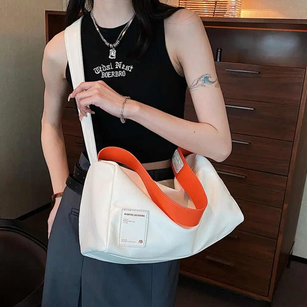 

Simple Multifunctional PU Leather Shoulder Bag Patchwork Waterproof Large Crossboby Bag Casual Portable Fitness Bags Sport