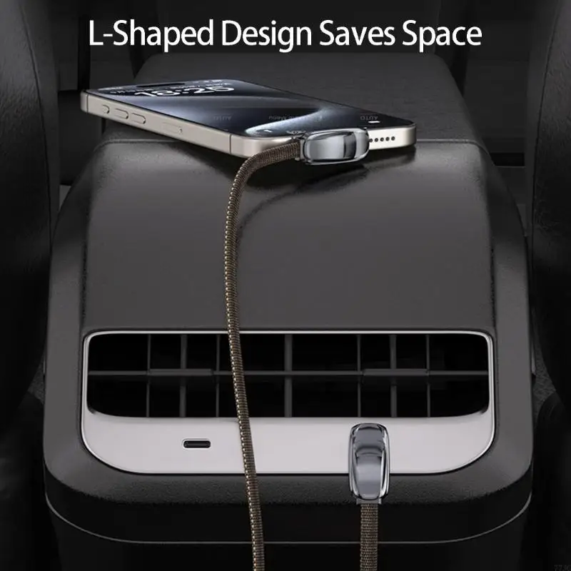 Highly Power 240W L Type Charging Wire Durability Nylon Aluminum Build Data Cable 77JC
