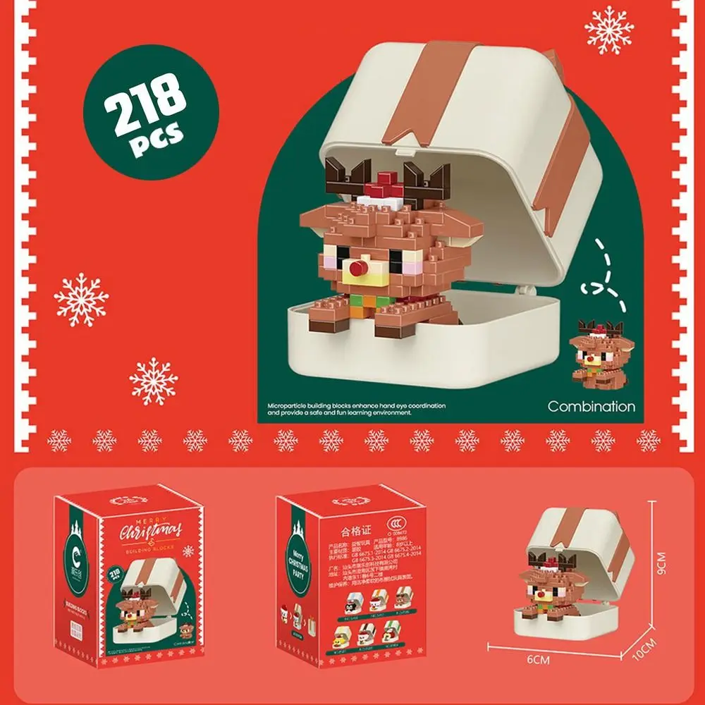 Hochwertige Frohe Weihnachten Bausteine Lernspielzeug Mini Weihnachten Modell Cartoon Kinder Geschenk Mini Ornament