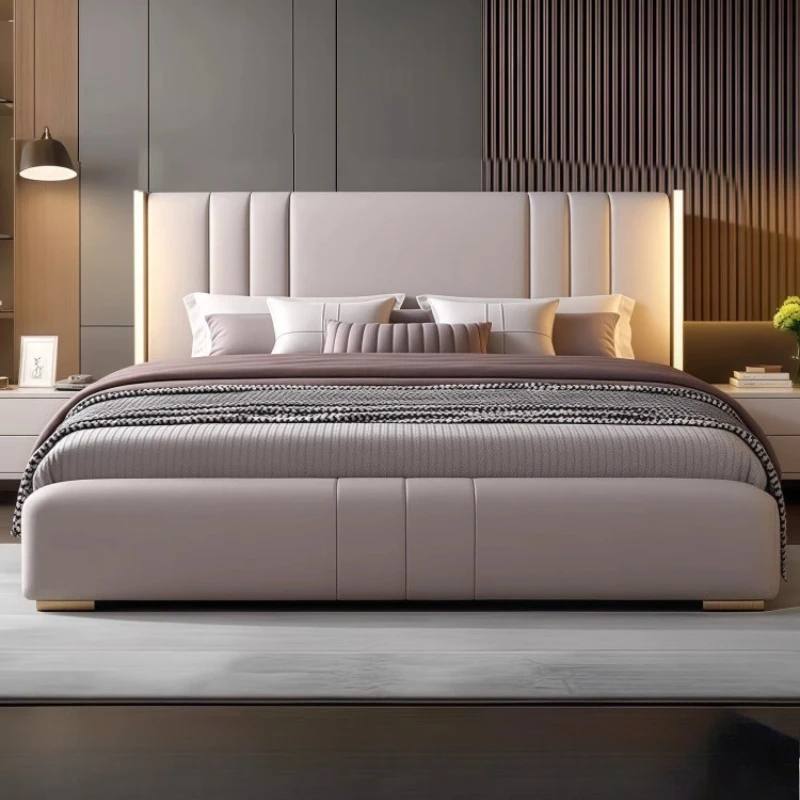 

Изголовье 180x200 см с лампой, двуспальная кровать, высококачественная кровать для главной спальни, 2 человека, рамы королевского размера, роскошная мебель, полный комплект