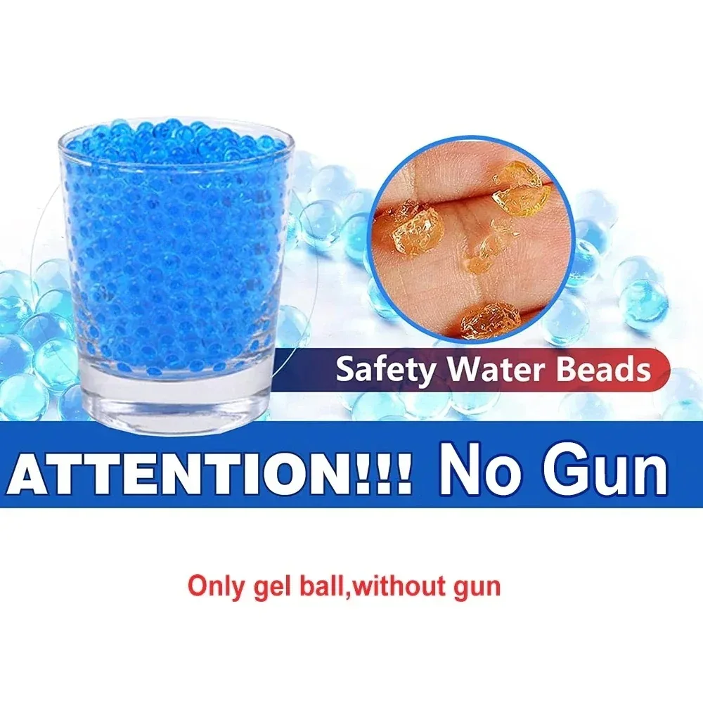 1W Gel Water Beads Ball for Orbeez Gun Growth In Water Balls Blaster Soft Ammo Hydrogel Pearl Shaped Crystal DIY Craft Decor 7-8