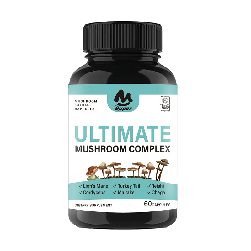 Mushroom Complex  Lion Mane, Ganoderma lucidum, Cordyceps sinensis Chaga，Turkey Tail, Mushroom  Immune Support and Brain Booster