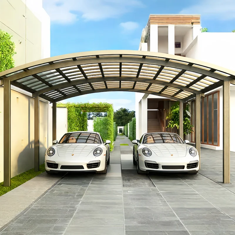 Latest Design Fashionable Outdoor Aluminum Frame Transparent Acrylic Car Parking High Quality Car Shelter Backyard Carport
