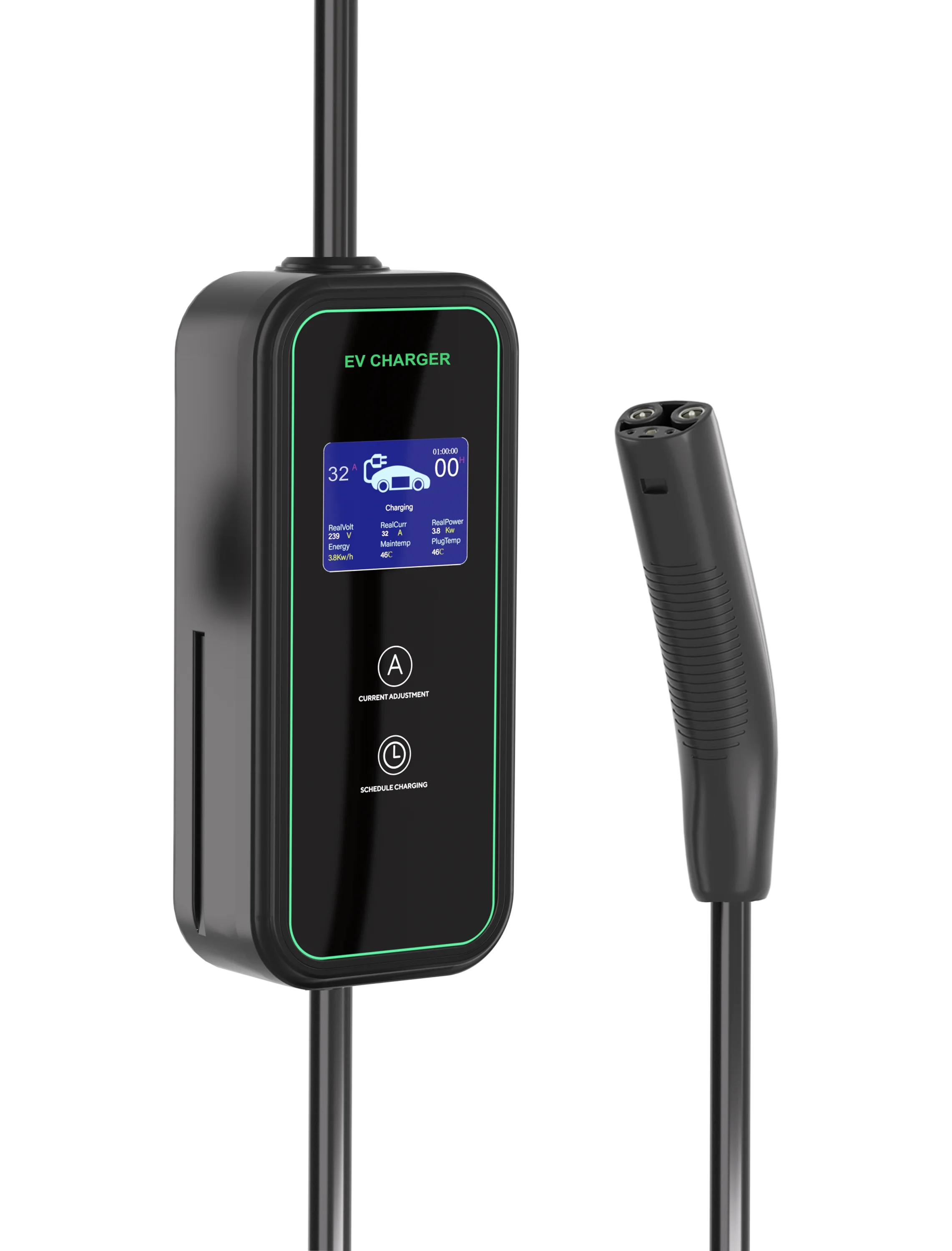 

Hot-selling new A01 3.5kW 16A safe AC portable electric car charger with multiple plugs for home and outdoor use