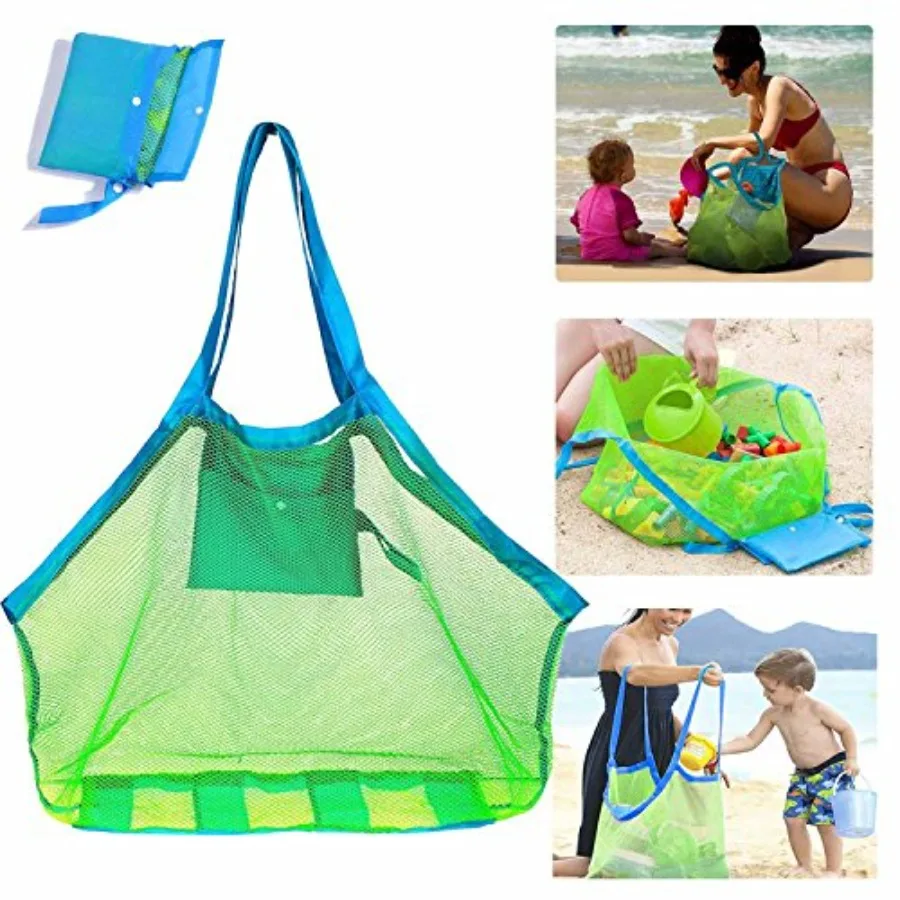 

SupMLC Mesh Extra Large Beach Bags and Totes - Holds Toys Towels Sand Away - For 's Toys Market Grocery Picnic