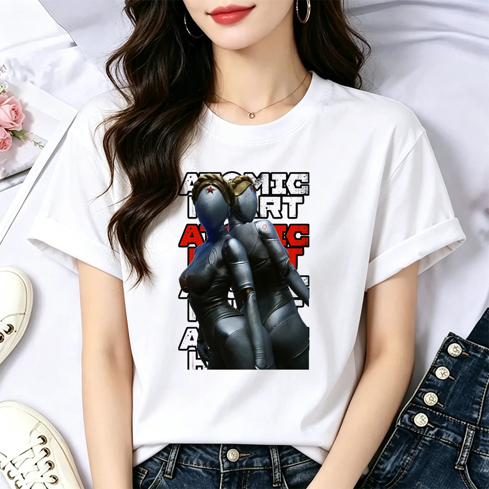 Atomic Heart t-shirt female gothic anime japan Retro jojifuku top tees goth dollette aesthetic kawaii y2k