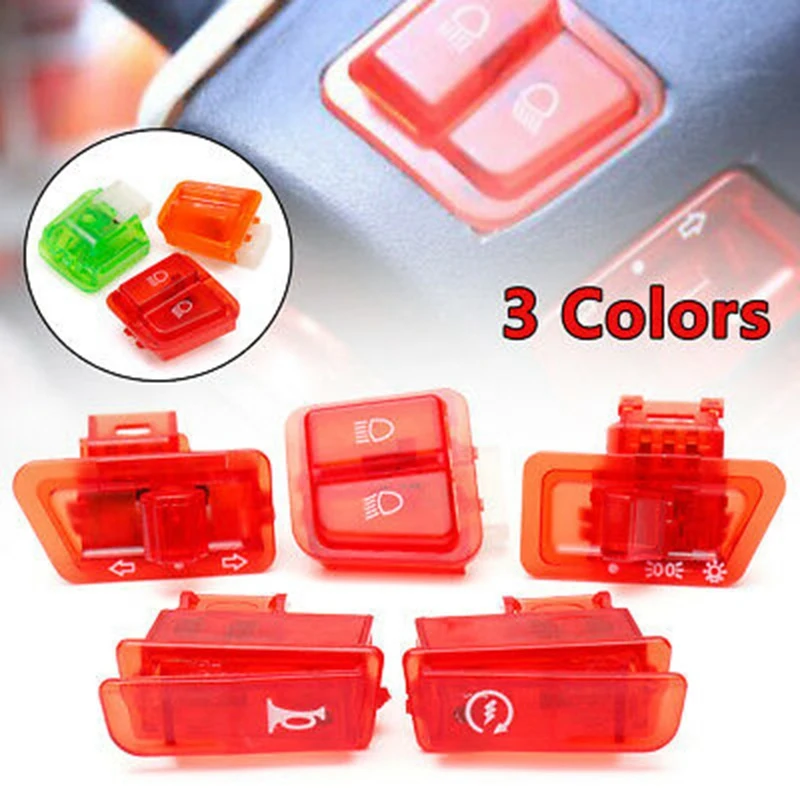 Motorcycle Turn Signal Switch Far and Near Light Horn Button for Scooter GY6 50Cc 125Cc 150Cc AF17 AF18 Red