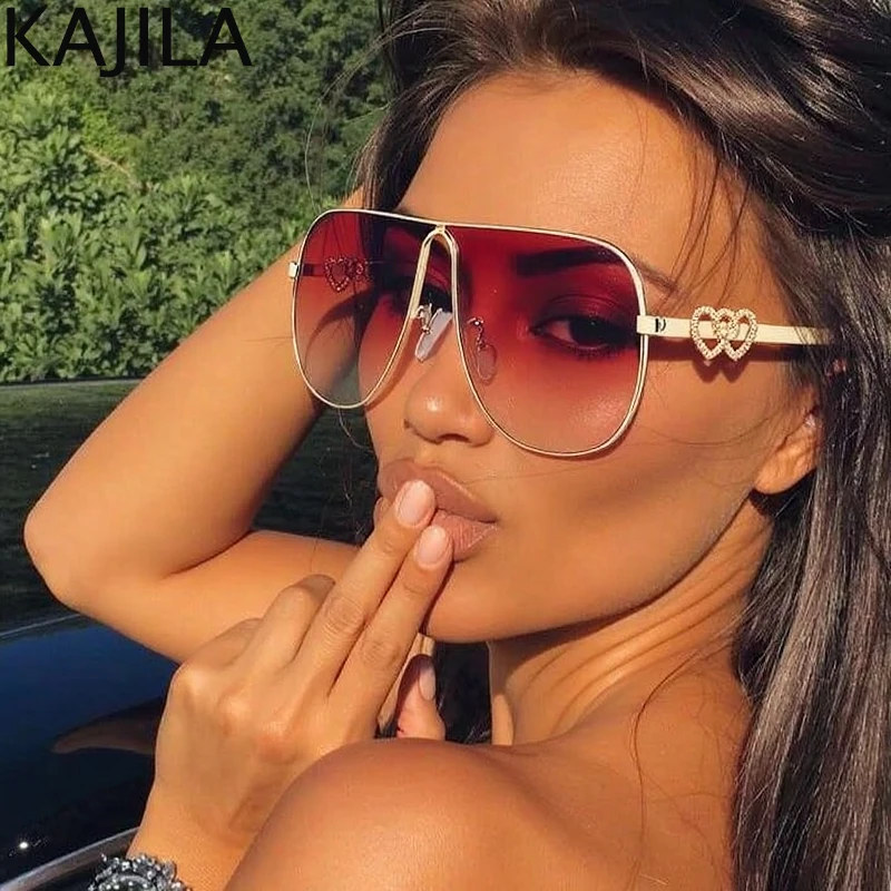 

Oversized Pilot Punk Sunglasses Women Big Frame 2025 Luxury Brand Oval Metal Steampunk Sun Glasses Ladies Vintage Shades UV400