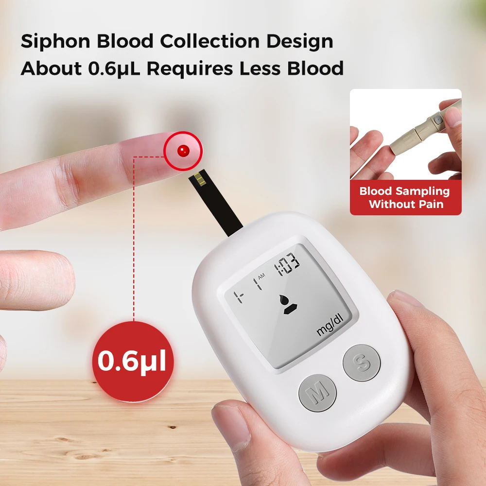 Blood Glucose Meter Glucometer Diabetes Medical Devices with Test Strips Lancets Blood Sugar Meter Tester glucometro Monitor