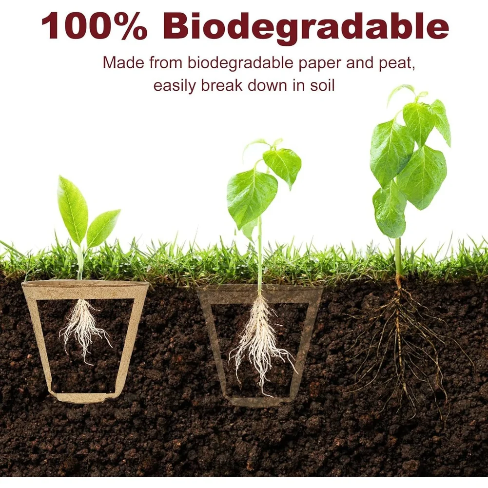 

45 биоразлагаемых стартовых горшков для рассады с 30 этикетками: экологичные, дышащие, для роста корней, для домашнего и садового выращивания цветов