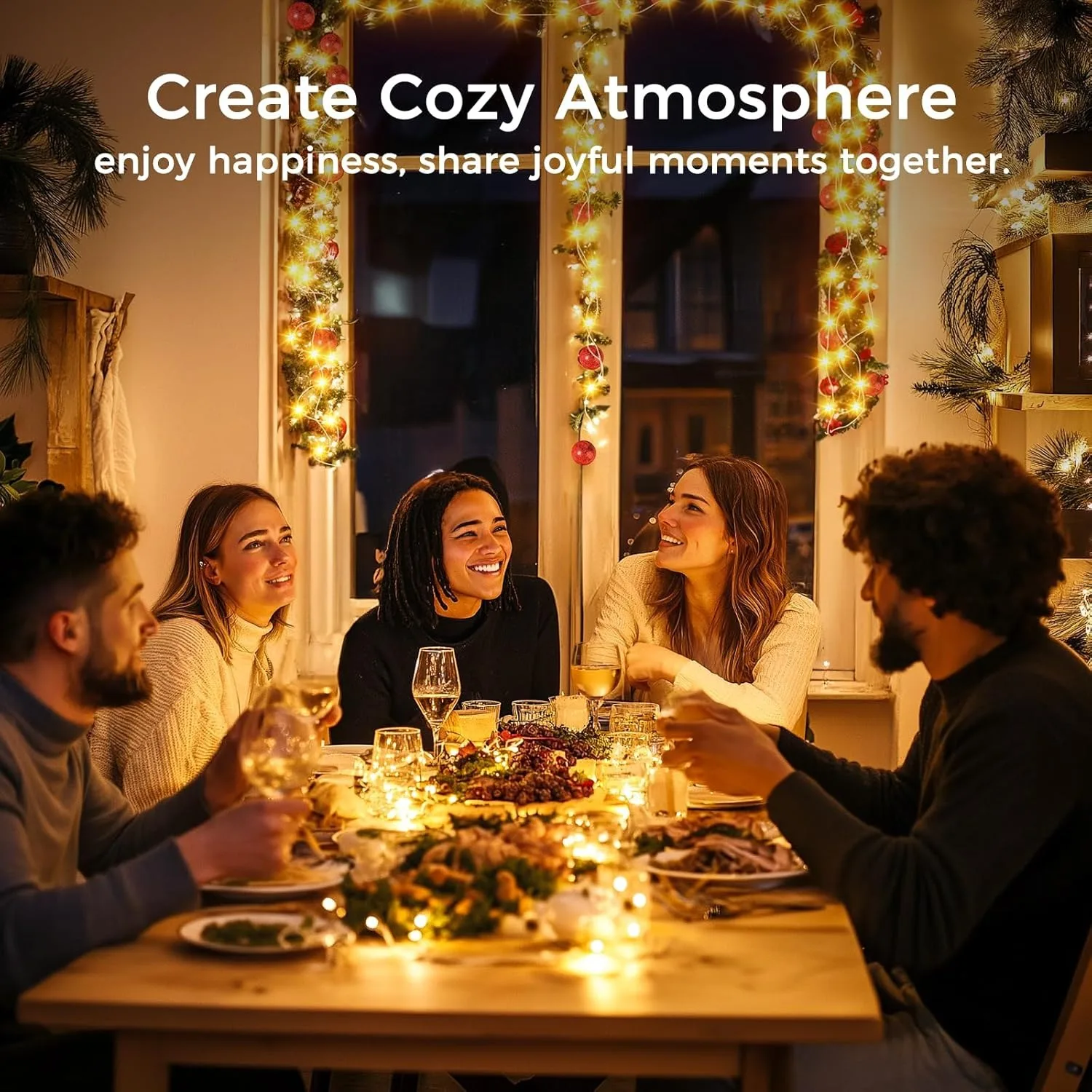 LED USB Fairy Curtain String Lights 8 Modes For Christmas Gift Birthday Wedding Home Bedroom Ramadan Party Festival Decoration