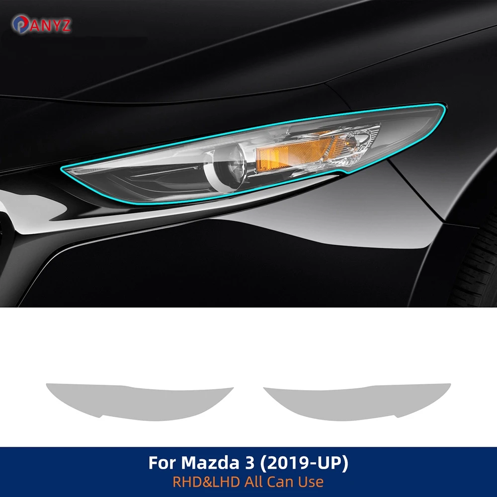 

Car Headlight Film for Mazda 3 2019-up Paint Protection Sticker Anti-scratch Exterior TPU PPF Transparent Smoked Black Repair