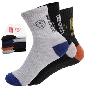 5 pares de meias esportivas de algodão respirável homens fibra de bambu outono e inverno meias absorção de suor desodorante negócios sox 8 principais vendas meias - №5