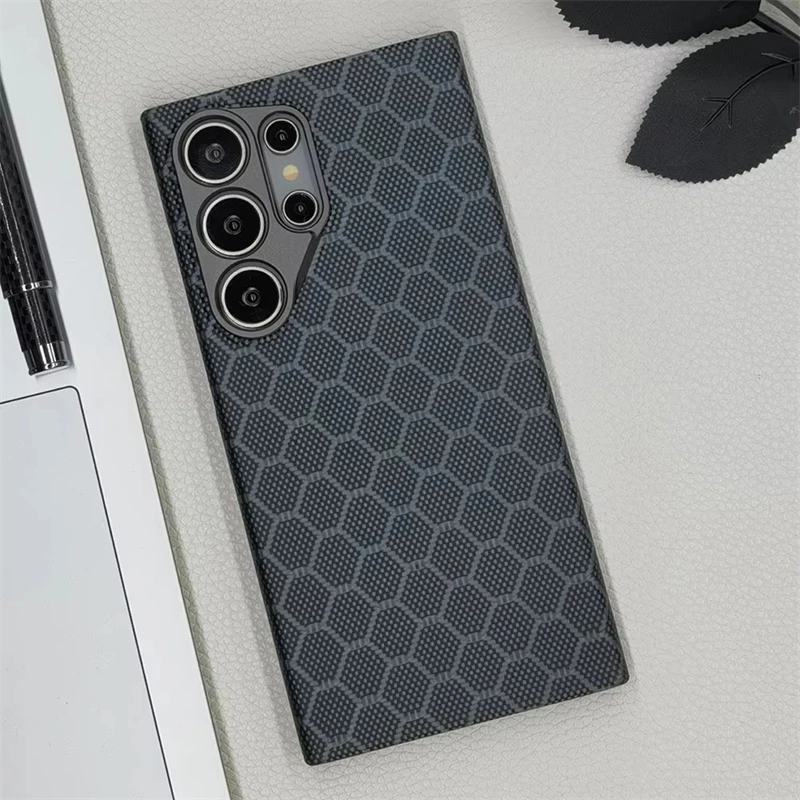 For Samsung Galaxy S24Ultra Magsafe Magnetic Case Ultra Thin Carbon Fiber Metal Camera Protection Shockproof Cover For S24Ultra