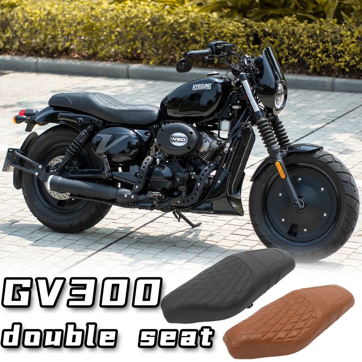 Customized Retro Motorcycle Flat Double Seat Cushion for Hyosung GV125S GV300S