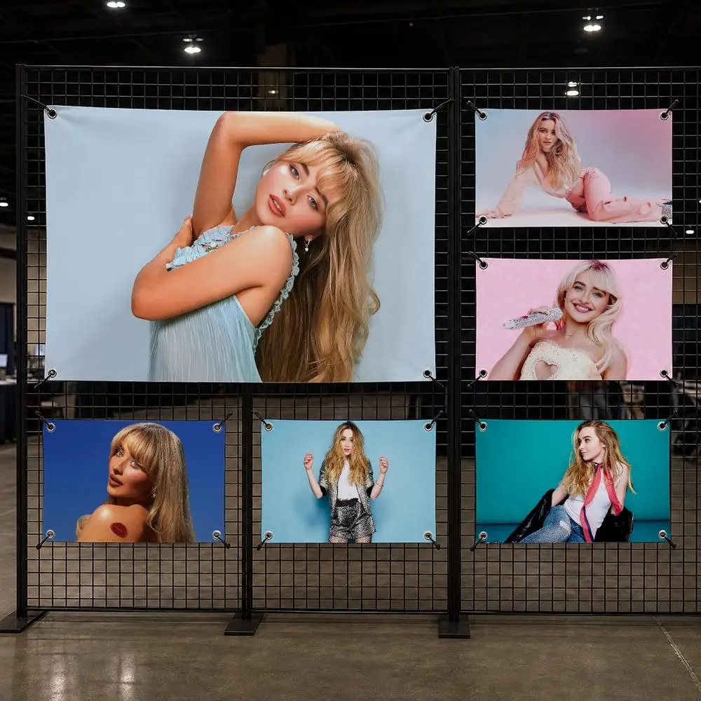 S-Sabrina Carpenter Flags Custom Wall Hanging Background Art Banner For Bedroom Home Living Room Outdoor Decor