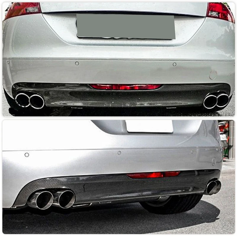 Car Rear Bumper Diffuser Lip Spoiler for Audi TT 8J Standard 2008-2010 Not for US Racing Rear Apron Lip Carbon Fiber FRP