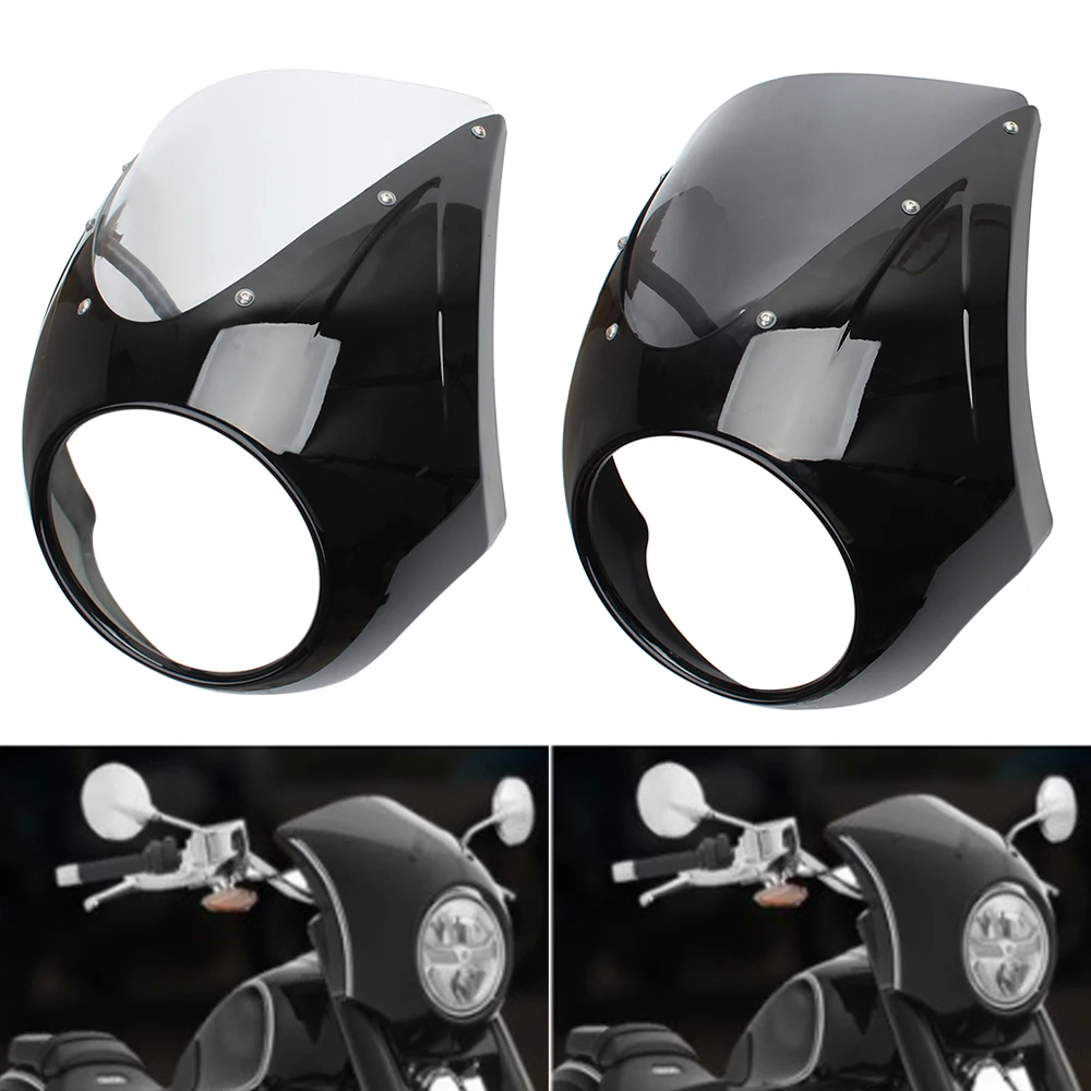 

Motorcycle Black ABS Windshield Windscreen Headlamp Front Cowl Headlight Fairing Cover For 2020-2022 BMW R18