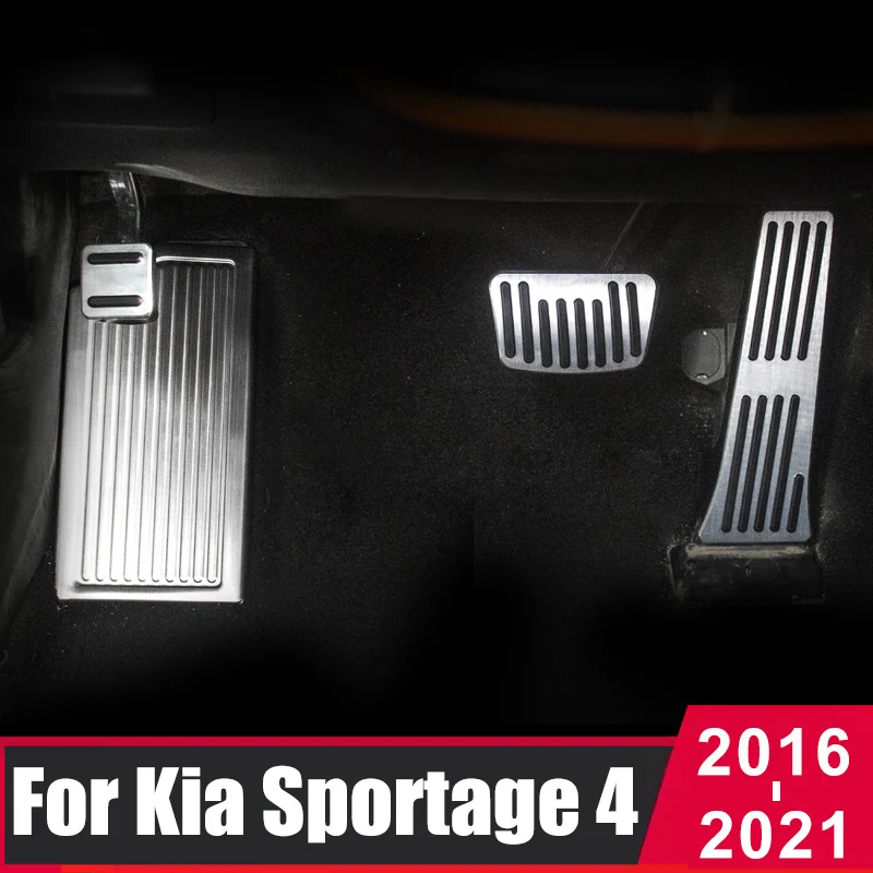 Car Pedals Foot Accelerator Gas Fuel Brake Footrest Pad Plate Covers For Kia Sportage 4 QL 2016- 2020 2021 2022-2024 Accessories