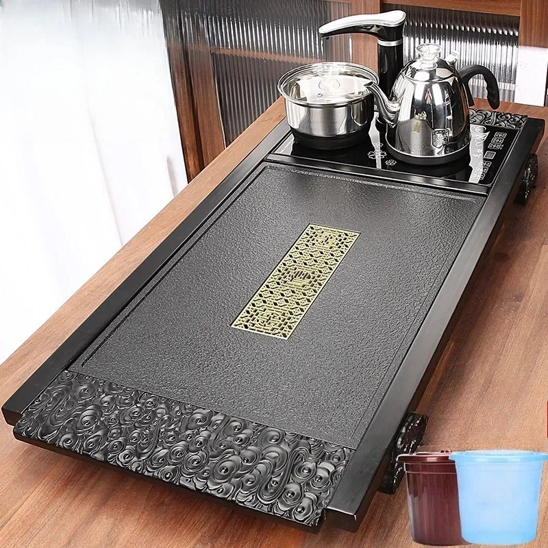 Plate Table Tea Tray Vintage Luxury Tableware Rectangle Hospitality Tea Tray Ceremony Drainage Bandeja Madera Home Products