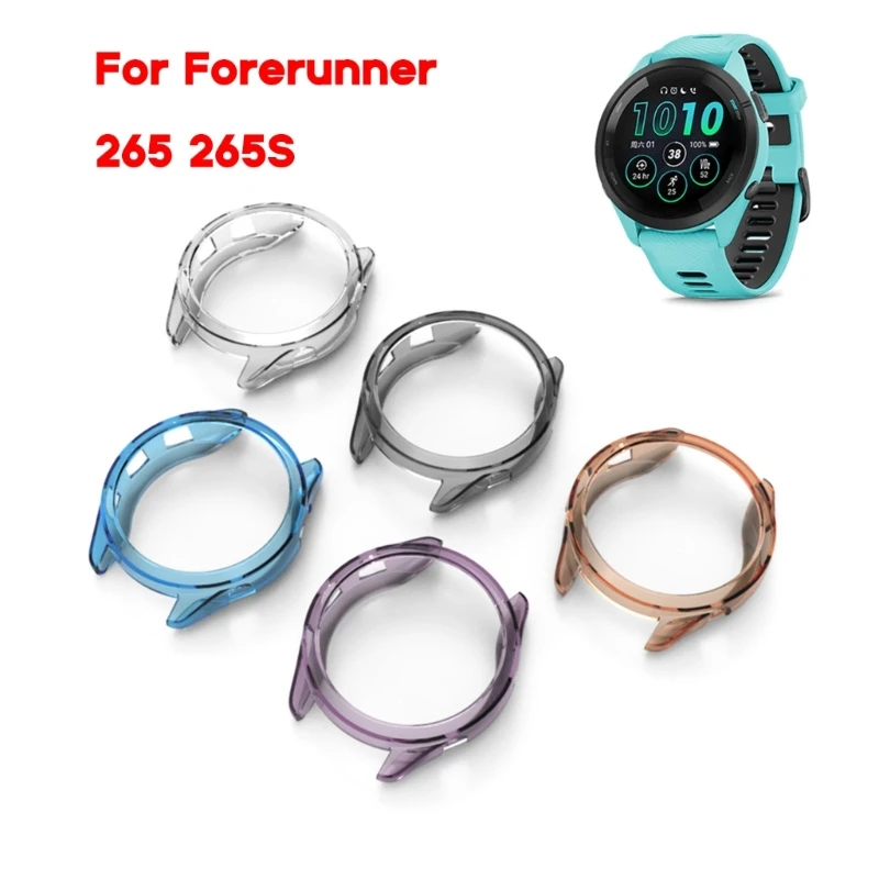 Screen Protector Cover for Garmin Forerunner 265 265S Smartwatch Protective Case Shock Frame Full Edge Coverage Bumper Shell