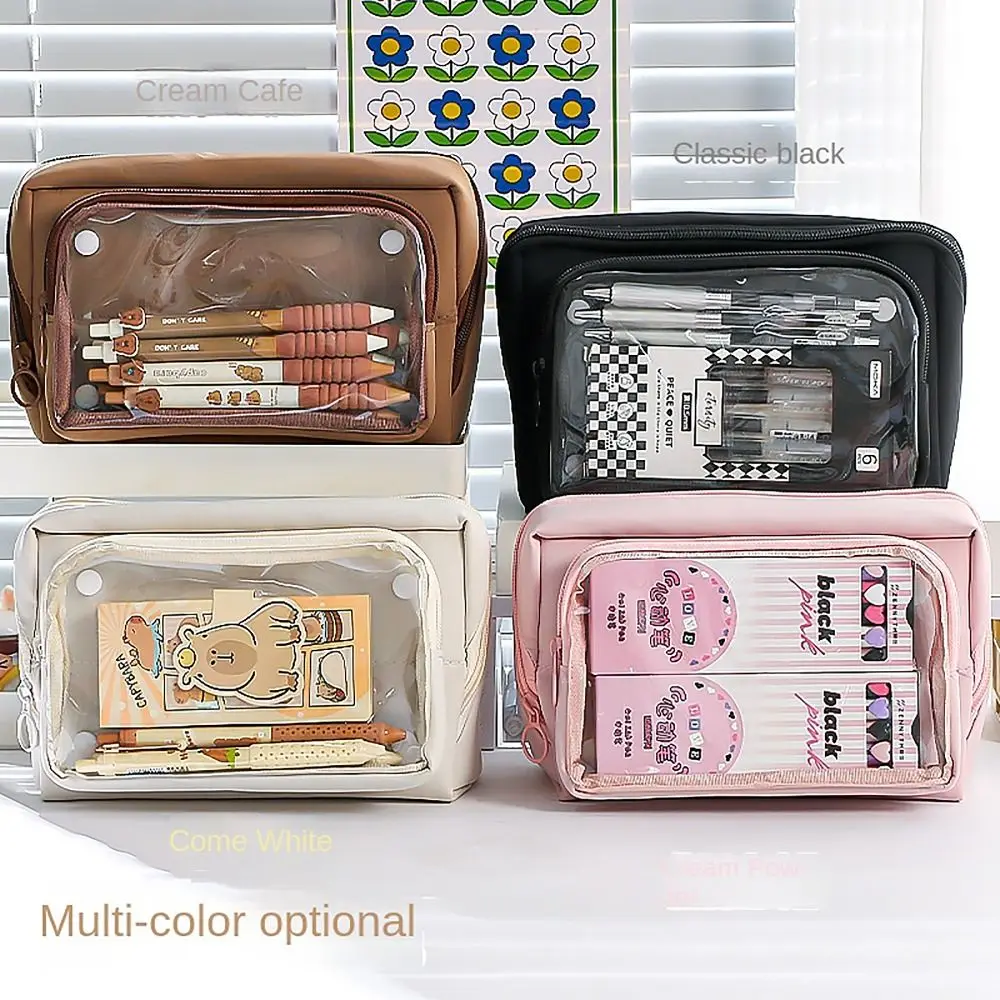 Detachable Pencil Case Pocket Partition Large Capacity Stationery Storage Pouch Multi-functional Pen Bag