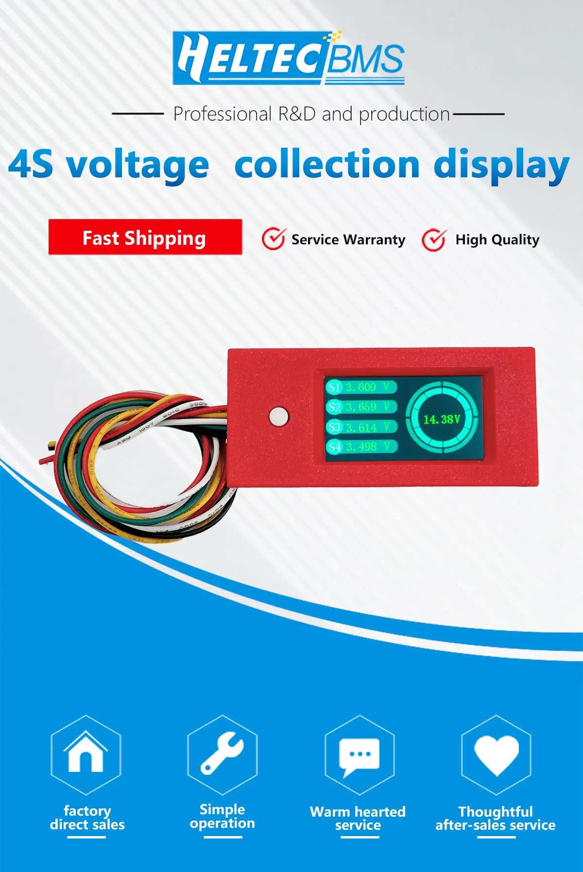 4S Spannungsmessgerät mit Schutzgehäuse, 6s 8s Spannungstester 24s für Lifepo4/Lipo/LTO Batterie BMS/Balancer – Detail 1