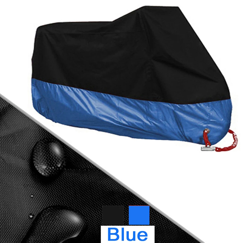 Ganzjahres-Motorradabdeckung, silberfarben, schwarz, Sonne, reflektierend, wasserdicht, staubdicht, UV-Schutz für Moto Scooter M bis 4XL 2025 – Detail 19