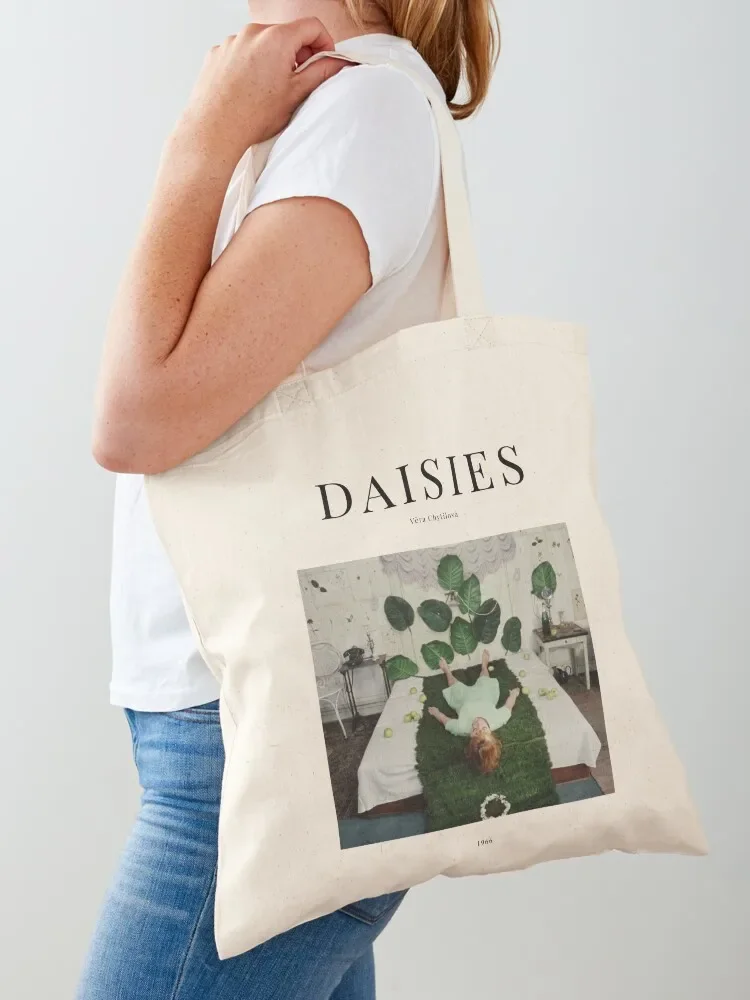 Daisies - Minimalist Movie Poster - Vera Chytilová Tote Bag Canvas stote bag eco bag folding