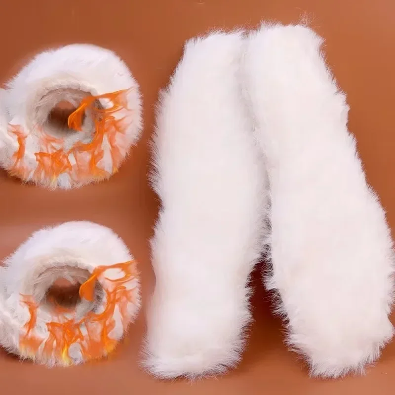 6/2 قطعة أستراليا نعل جلد الغنم الرجال النساء الشتاء سميكة الكشمير الحرارية الصوف الحقيقي النعال للأحذية باطن الداخلية لأحذية الثلوج #5