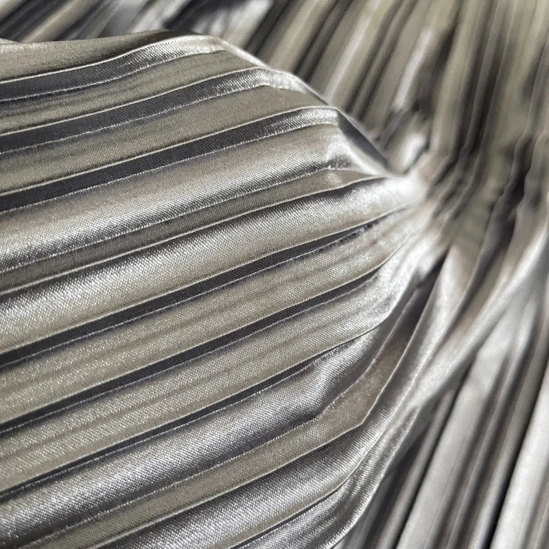 

Pleated Satin Fabric By Meter for Needlework Dress Skirt Costume Clothes Diy Sewing Cloth Soft Glossy Smooth Plain White Pink