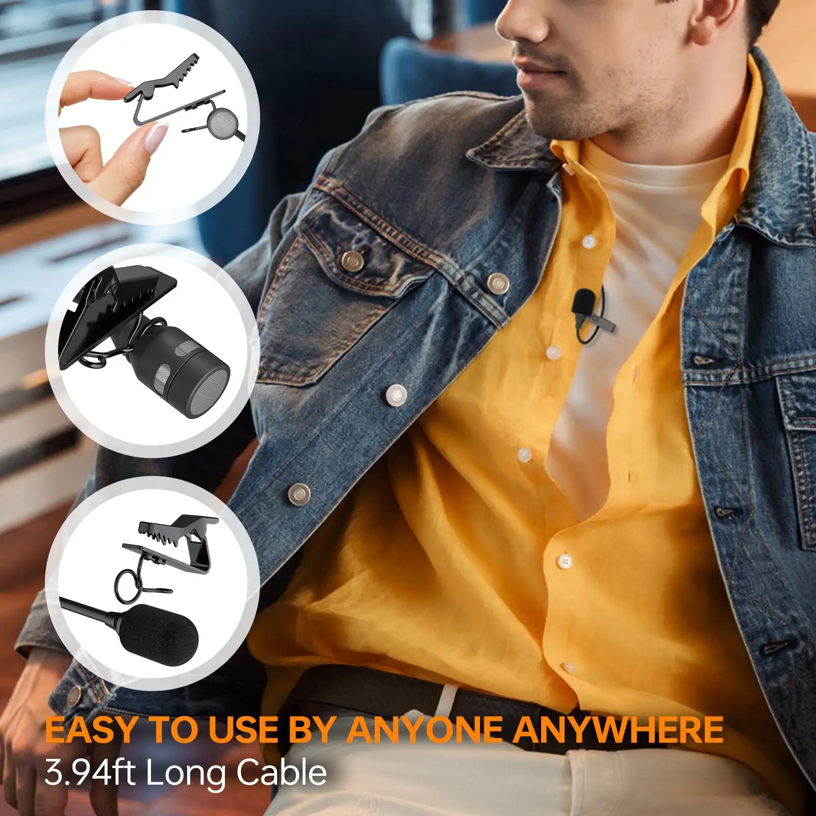 CVM-SM-O1 Lavalier Lapel Microphone, Omnidirectional 3.5mm TRS Clip-on Lav Mic for Wireless Transmitter/DSLR Camera