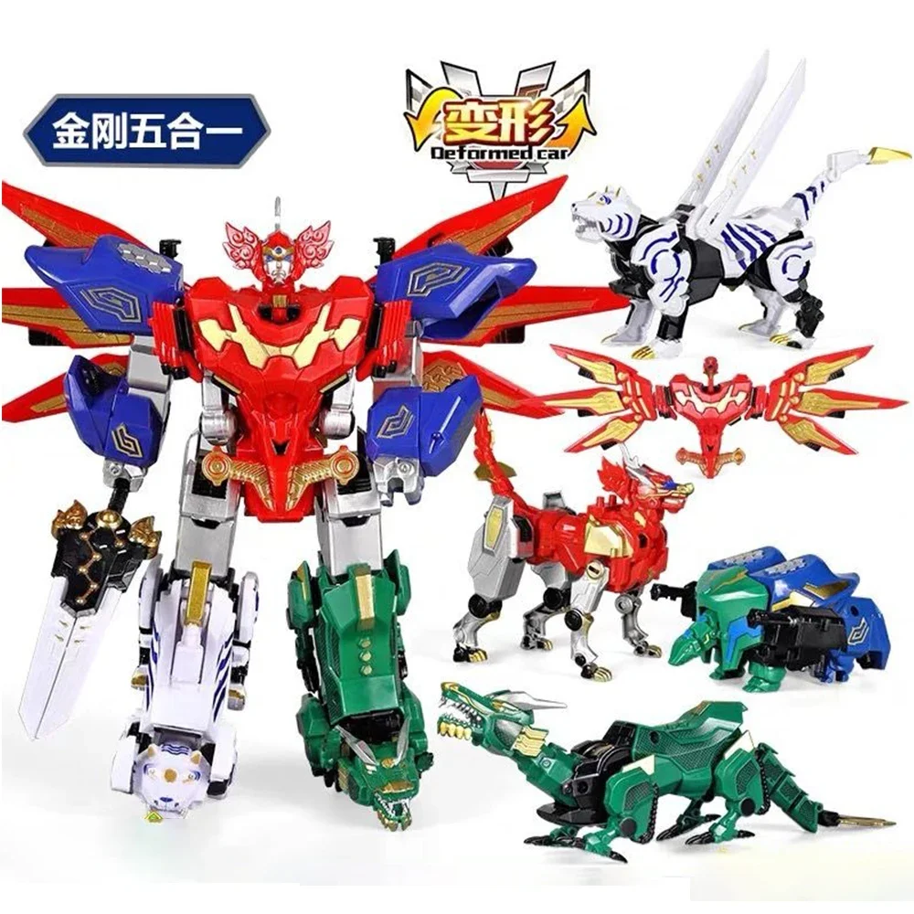 

2026 new Children Toys Gifts 5 in 1 Assembly Dinozords Transformation Ranger Megazord Robot Action Figures Children Toys Gifts